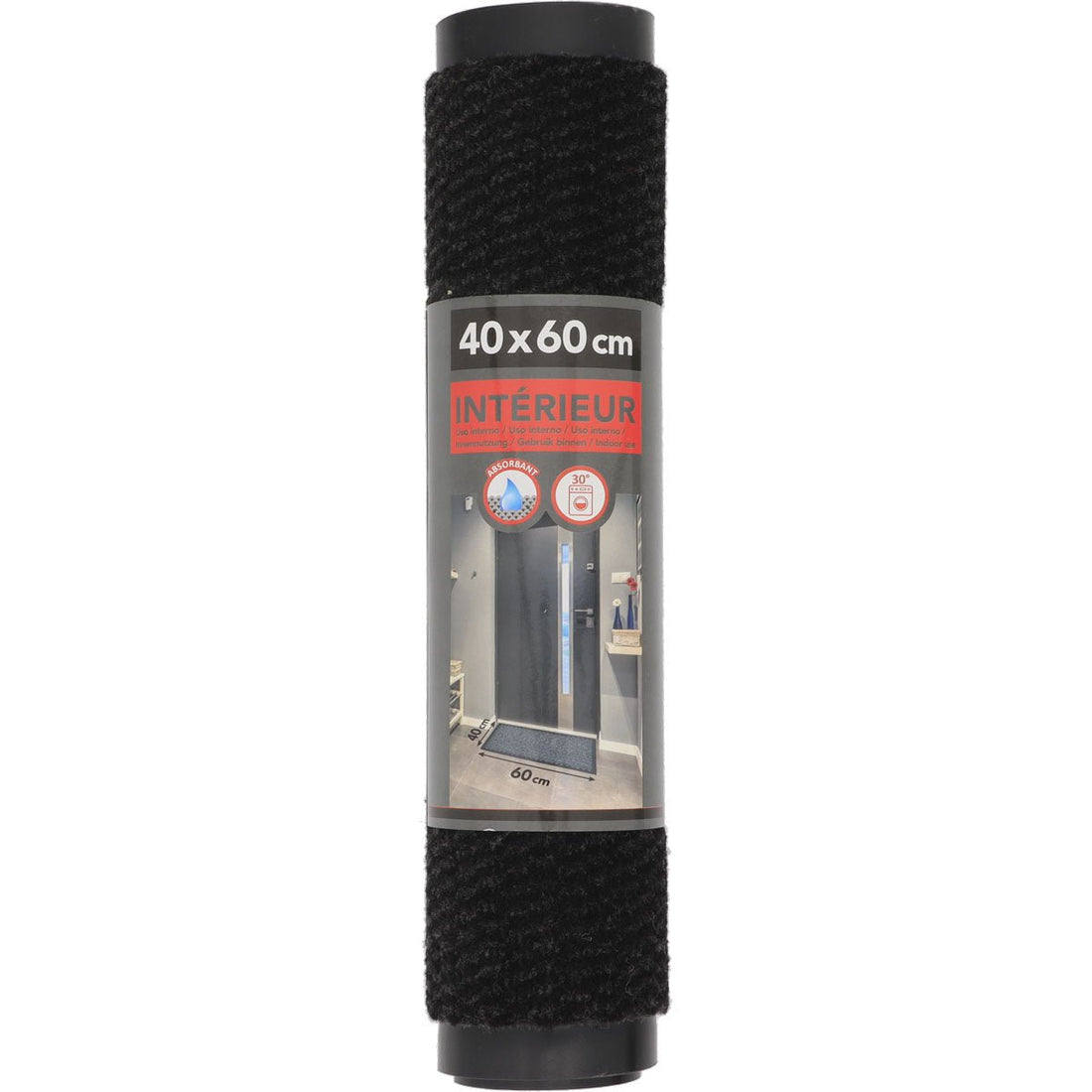 Preș de Intrare Interior Lisa 40X60CM Polipropilenă/Pvc - Negru - Preș - Softambient