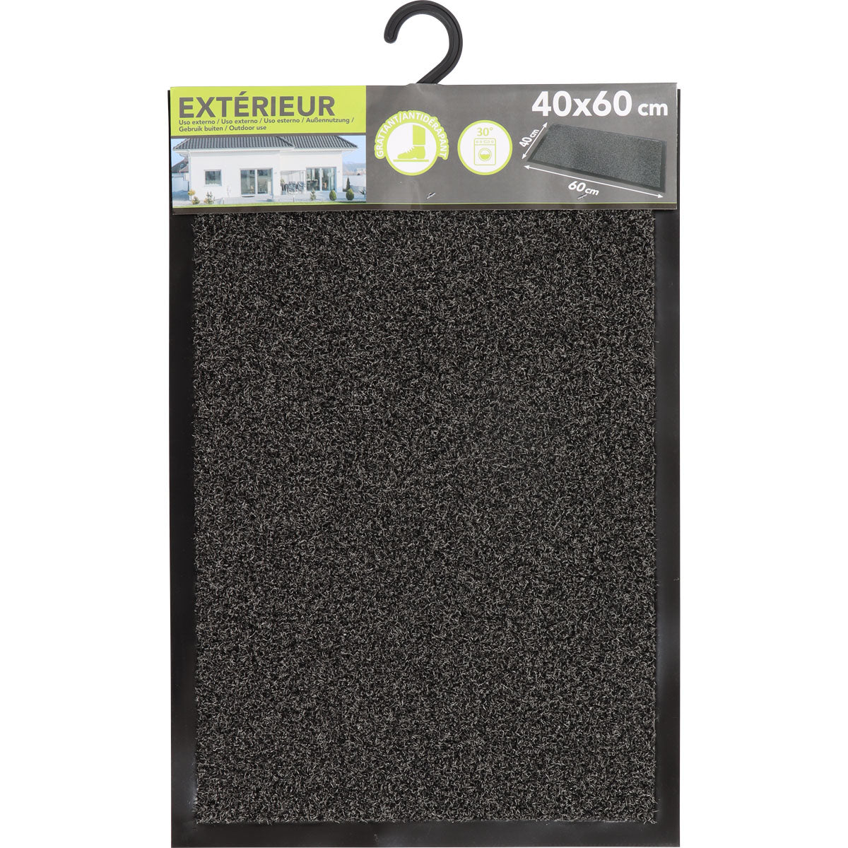 Preș Intrare Exterior 40X60CM Polipropilenă/Pvc - Gri/Negru - Preș - Softambient