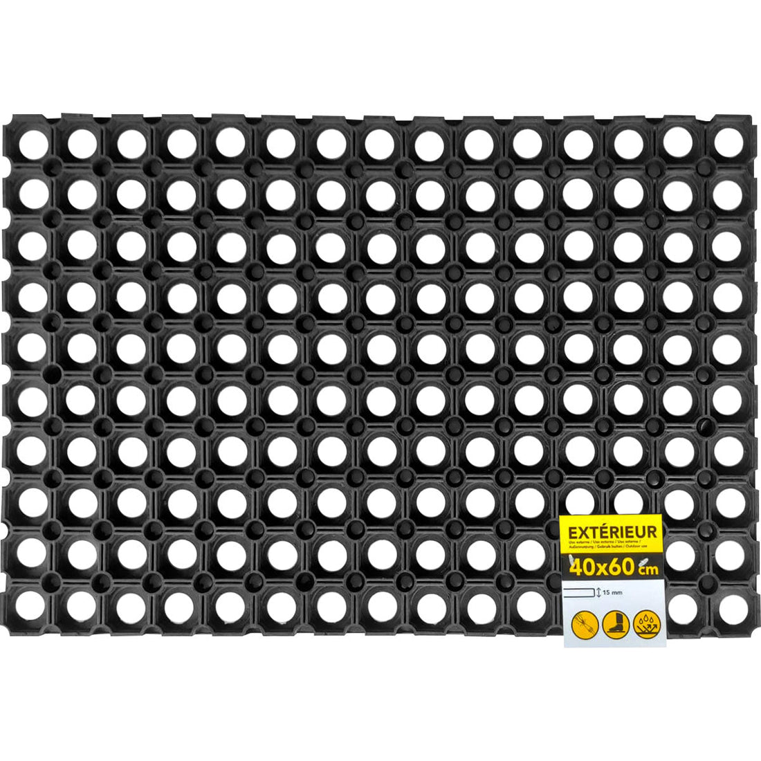Preș Intrare Exterior Caillebotis 40X60CM Cauciuc - Negru - Preș - Softambient