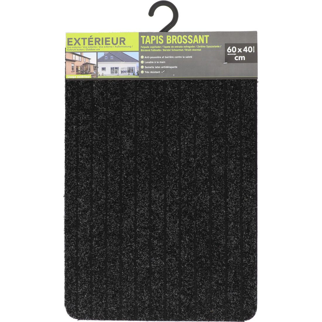 Preș Intrare Exterior Chloe 40X60CM Polipropilenă/Latex - Gri/Negru - Preș - Softambient