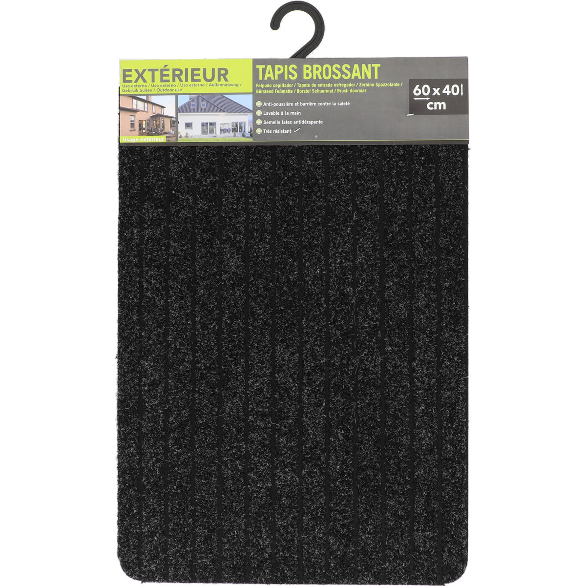 Preș Intrare Exterior Chloe 40X60CM Polipropilenă/Latex - Gri/Negru - Preș - Softambient