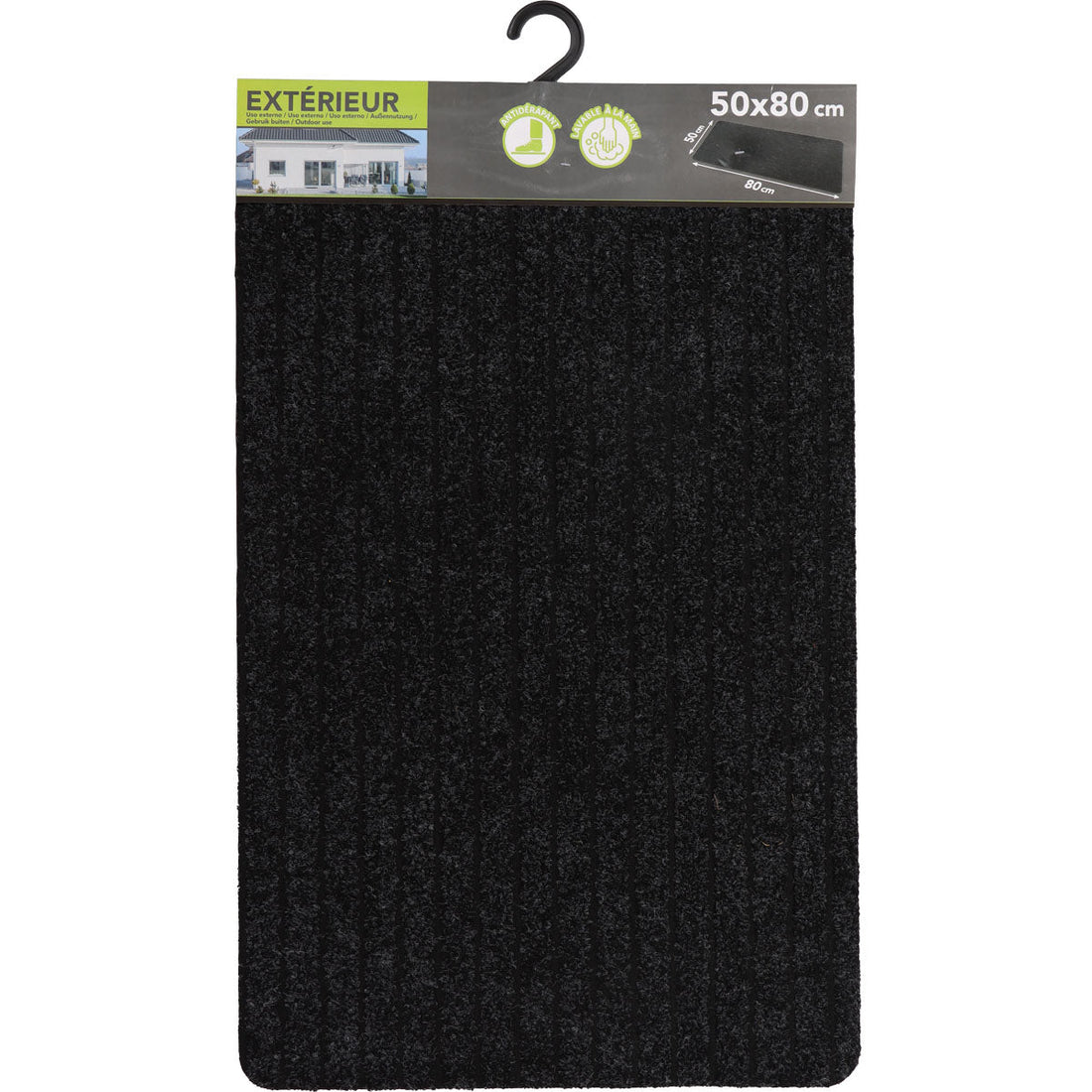Preș Intrare Exterior Chloe 50X80CM Polipropilenă/Latex - Gri/Negru - Preș - Softambient