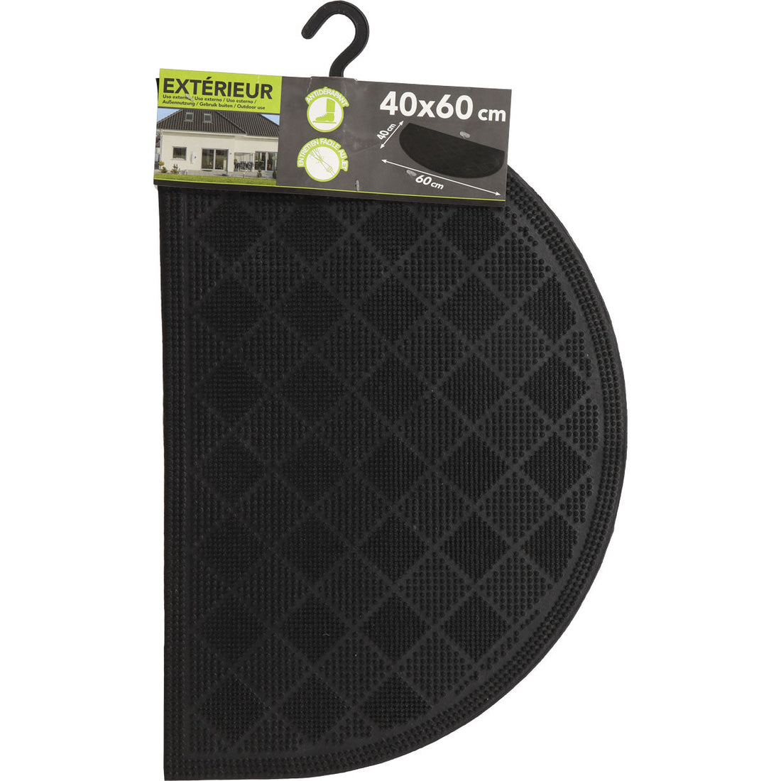 Preș Intrare Exterior Drew Half Moon 40X60CM Cauciuc - Negru - Preș - Softambient