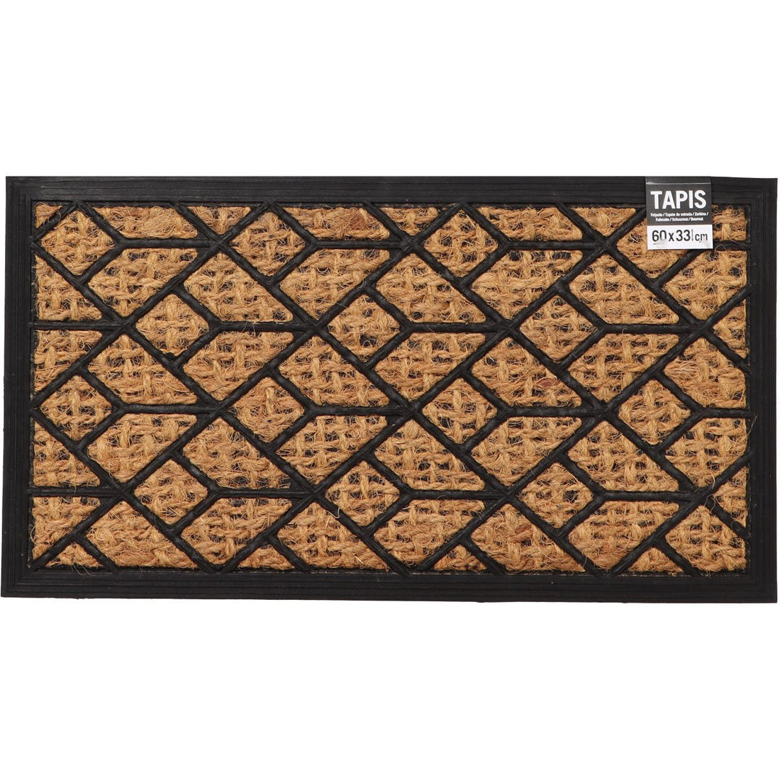 Preș Intrare Exterior Împletit 33X60CM Coco/Cauciuc - Squares - Preș - Softambient