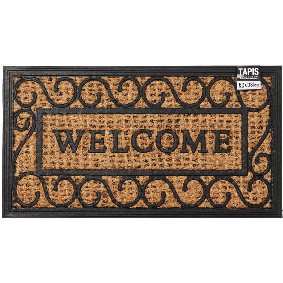 Preș Intrare Exterior Împletit 33X60CM Coco/Cauciuc - Welcome - Preș - Softambient