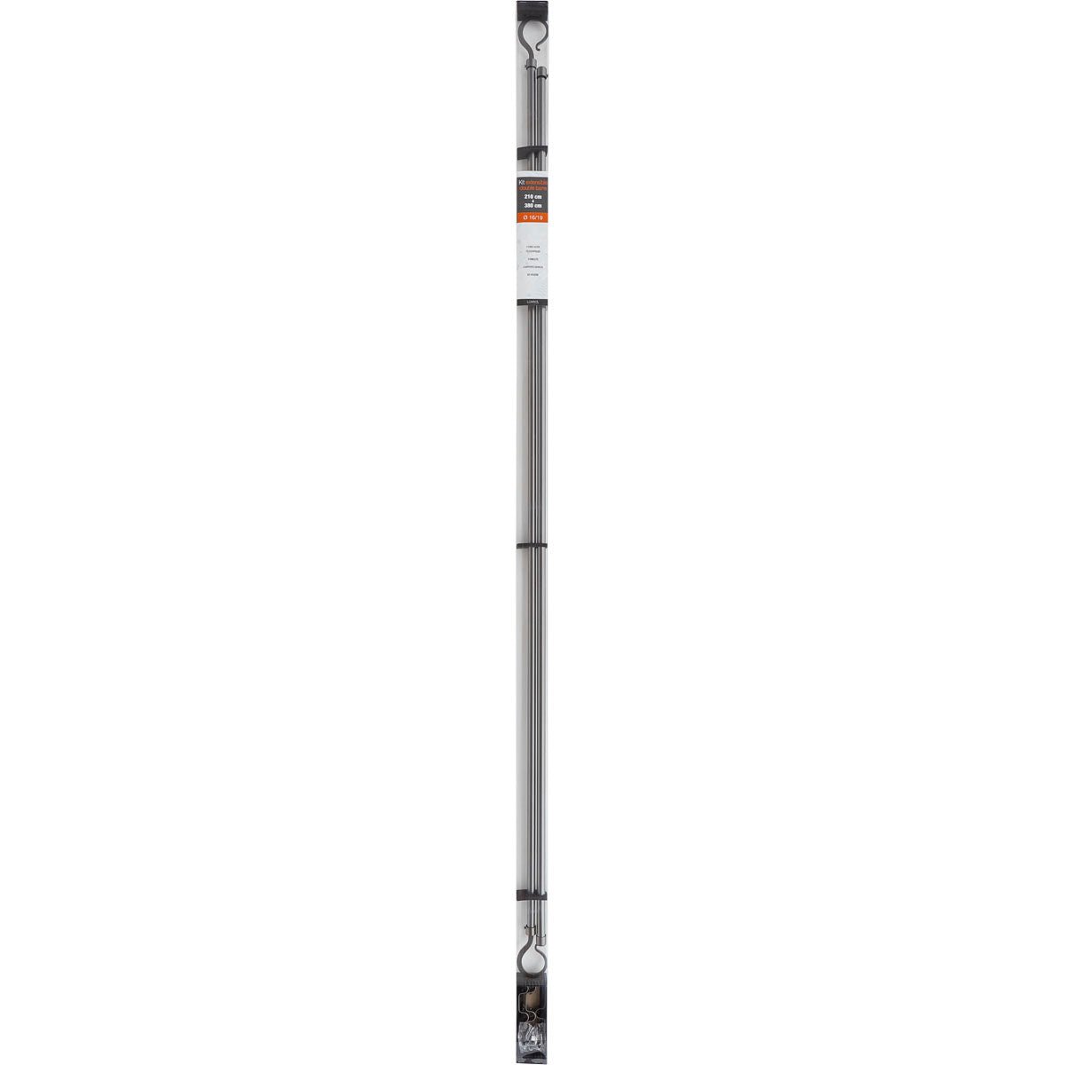 Set Galerie Dublă Extensibilă 120 - 210 CM Atelier Φ19MM - Gri - Set galerie extensibilă - Softambient