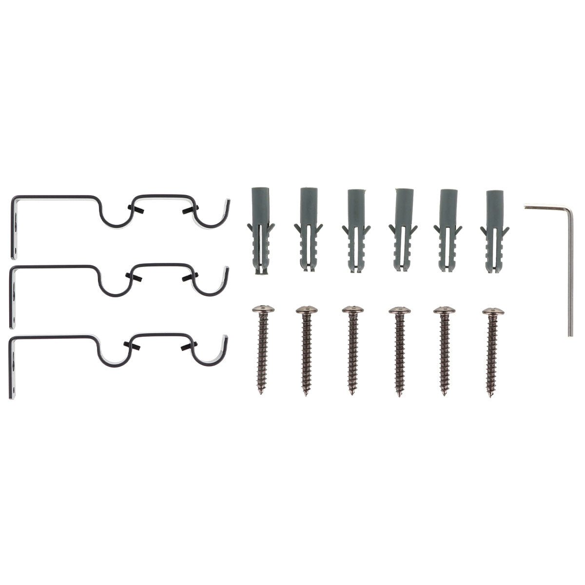Set Galerie Dublă Extensibilă 120 - 210 CM Atelier Φ19MM - Gri - Set galerie extensibilă - Softambient